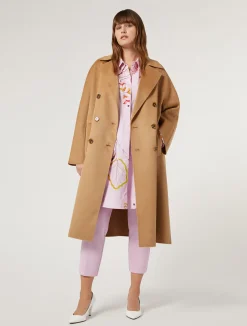 Sale Marina Rinaldi Double-faced wool coat CAMEL