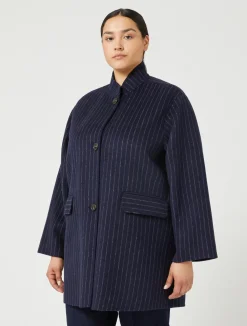 Fashion Marina Rinaldi Double-faced wool heavy jacket ULTRAMARINE