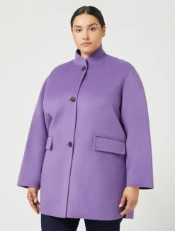 Clearance Marina Rinaldi Double-faced wool heavy jacket PURPLE