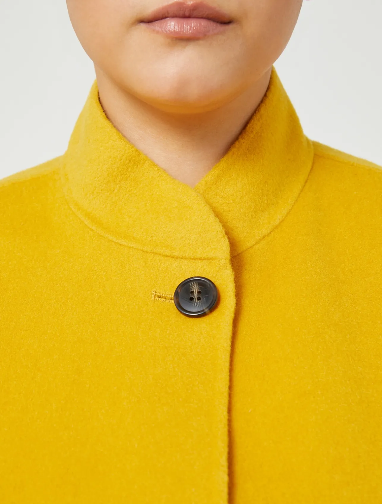 Clearance Marina Rinaldi Double-faced wool heavy jacket MUSTARD