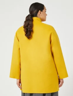 Clearance Marina Rinaldi Double-faced wool heavy jacket MUSTARD