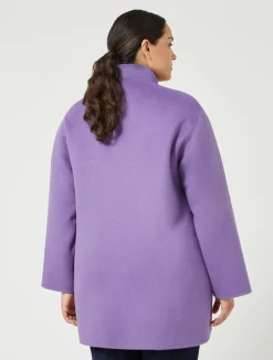 Clearance Marina Rinaldi Double-faced wool heavy jacket PURPLE