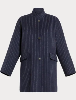 Fashion Marina Rinaldi Double-faced wool heavy jacket ULTRAMARINE