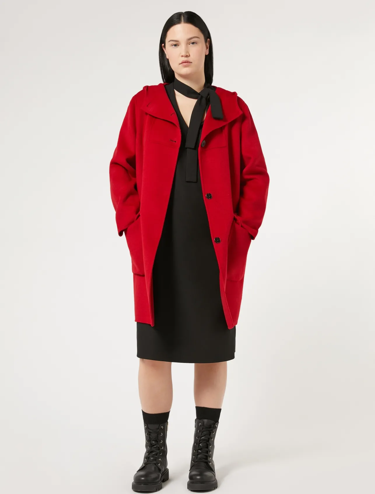 Online Marina Rinaldi Double-faced wool heavy jacket RED