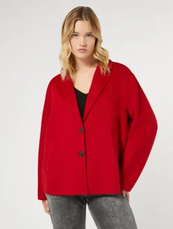 Online Marina Rinaldi Double-faced wool pea coat RED