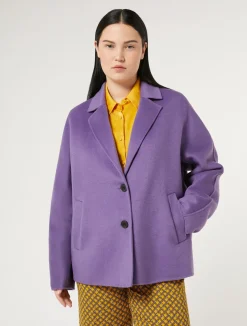 Clearance Marina Rinaldi Double-faced wool pea coat PURPLE