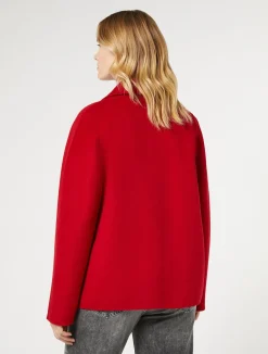 Online Marina Rinaldi Double-faced wool pea coat RED