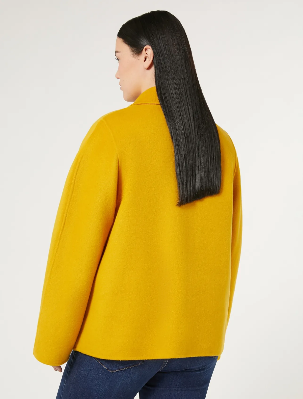 Fashion Marina Rinaldi Double-faced wool pea coat MUSTARD