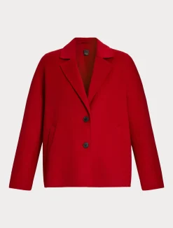 Online Marina Rinaldi Double-faced wool pea coat RED