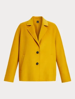 Fashion Marina Rinaldi Double-faced wool pea coat MUSTARD