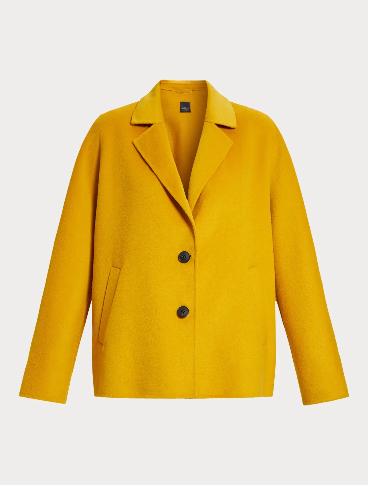 Fashion Marina Rinaldi Double-faced wool pea coat MUSTARD