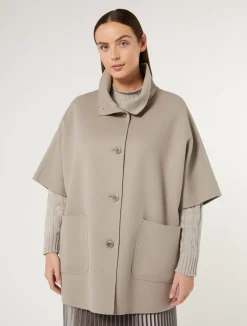 Hot Marina Rinaldi Double-faced wool-blend cape TURTLEDOVE