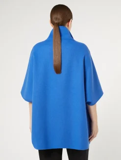 Fashion Marina Rinaldi Double-faced wool-blend cape NAVY