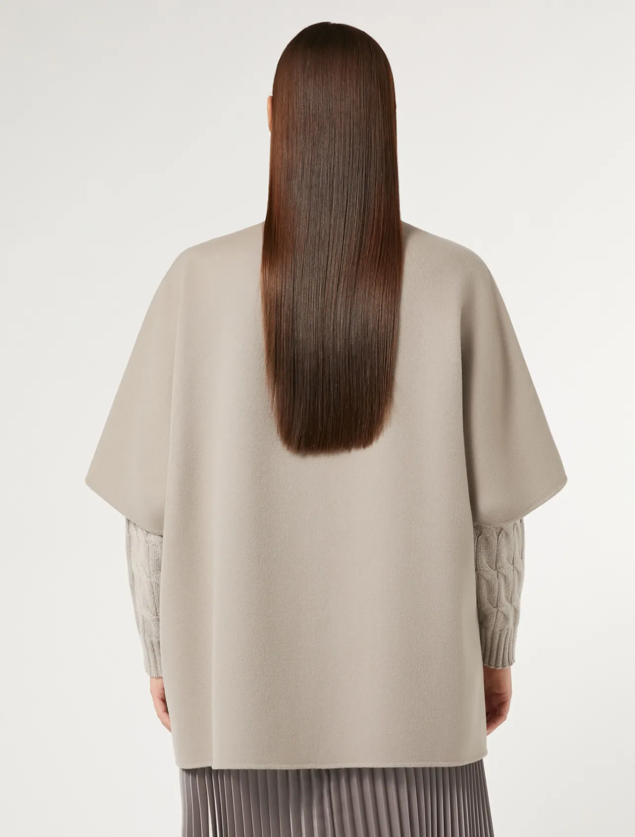 Hot Marina Rinaldi Double-faced wool-blend cape TURTLEDOVE