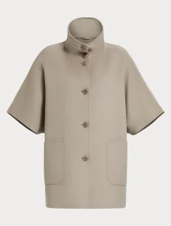 Hot Marina Rinaldi Double-faced wool-blend cape TURTLEDOVE