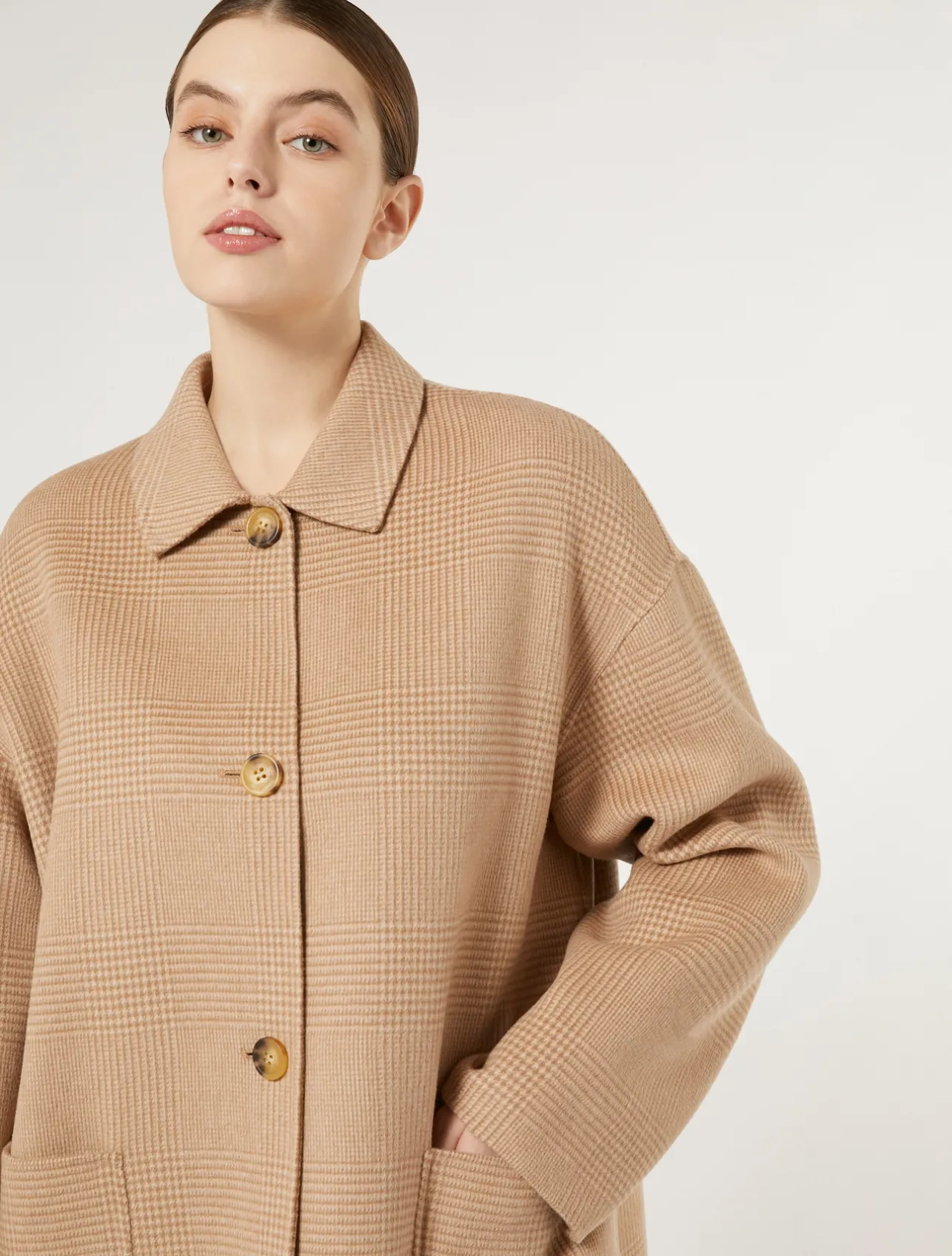 New Marina Rinaldi Double-faced wool-blend coat GOLD