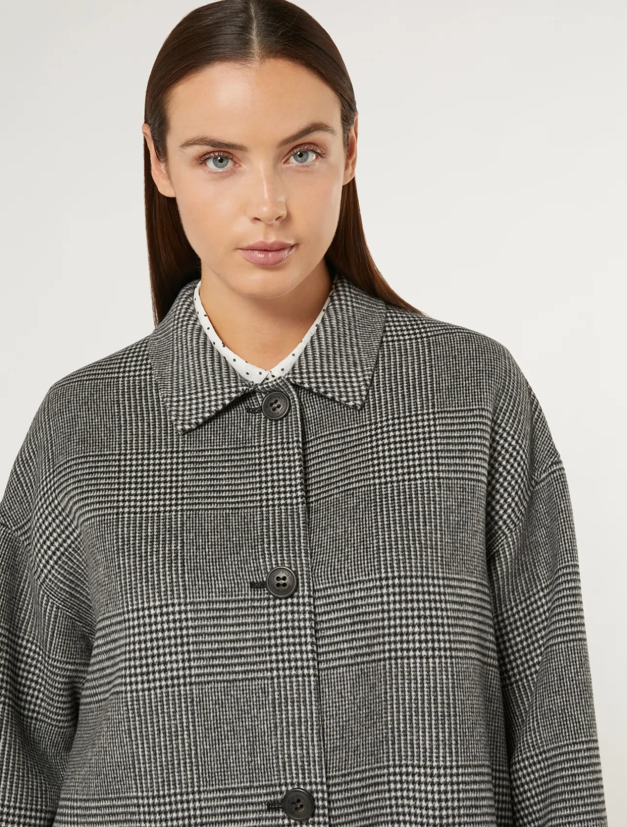 Outlet Marina Rinaldi Double-faced wool-blend coat BLACK