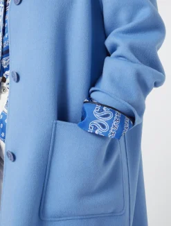 Outlet Marina Rinaldi Double-faced wool-blend coat LIGHTBLUE