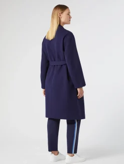 Best Marina Rinaldi Double-faced wool-blend coat NAVY