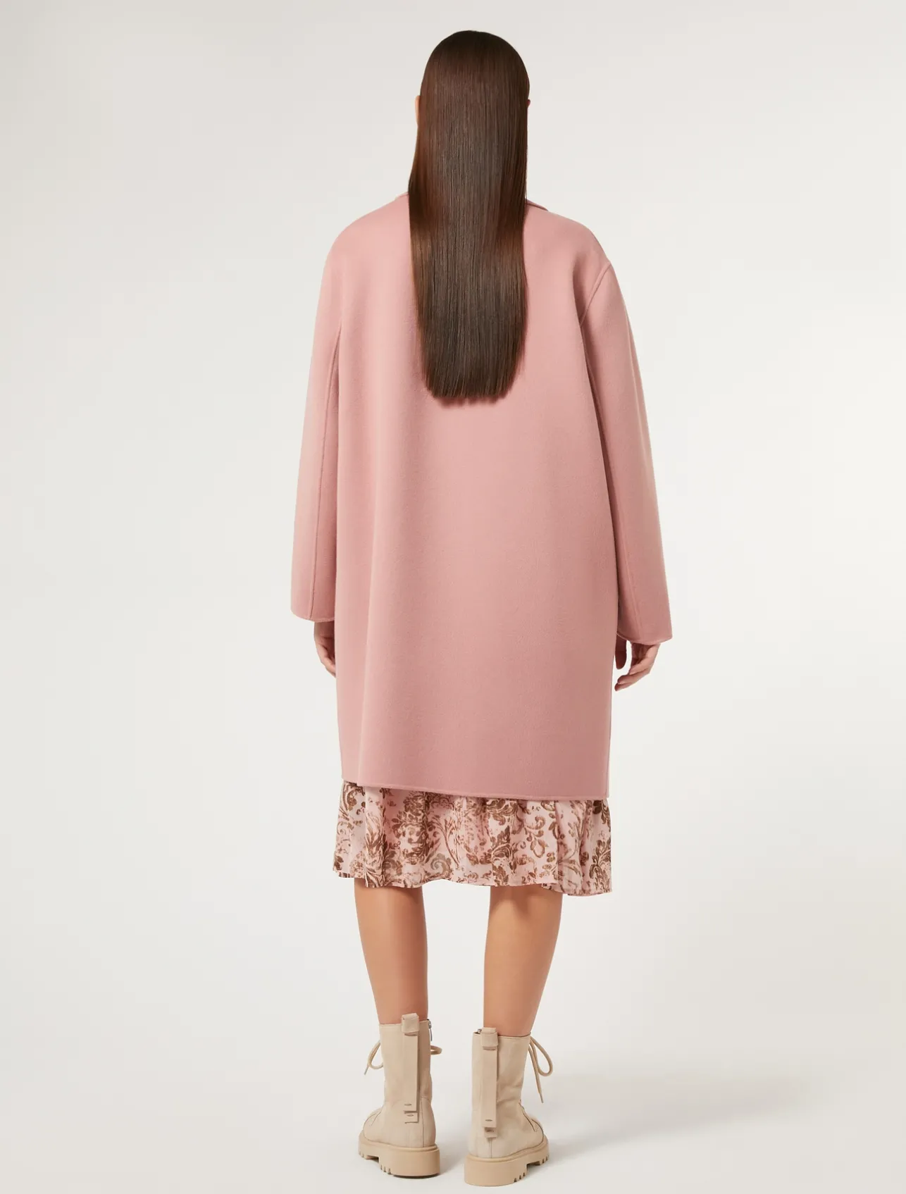 Fashion Marina Rinaldi Double-faced wool-blend coat ANTIQUEROSE