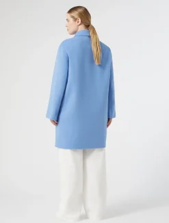 Outlet Marina Rinaldi Double-faced wool-blend coat LIGHTBLUE