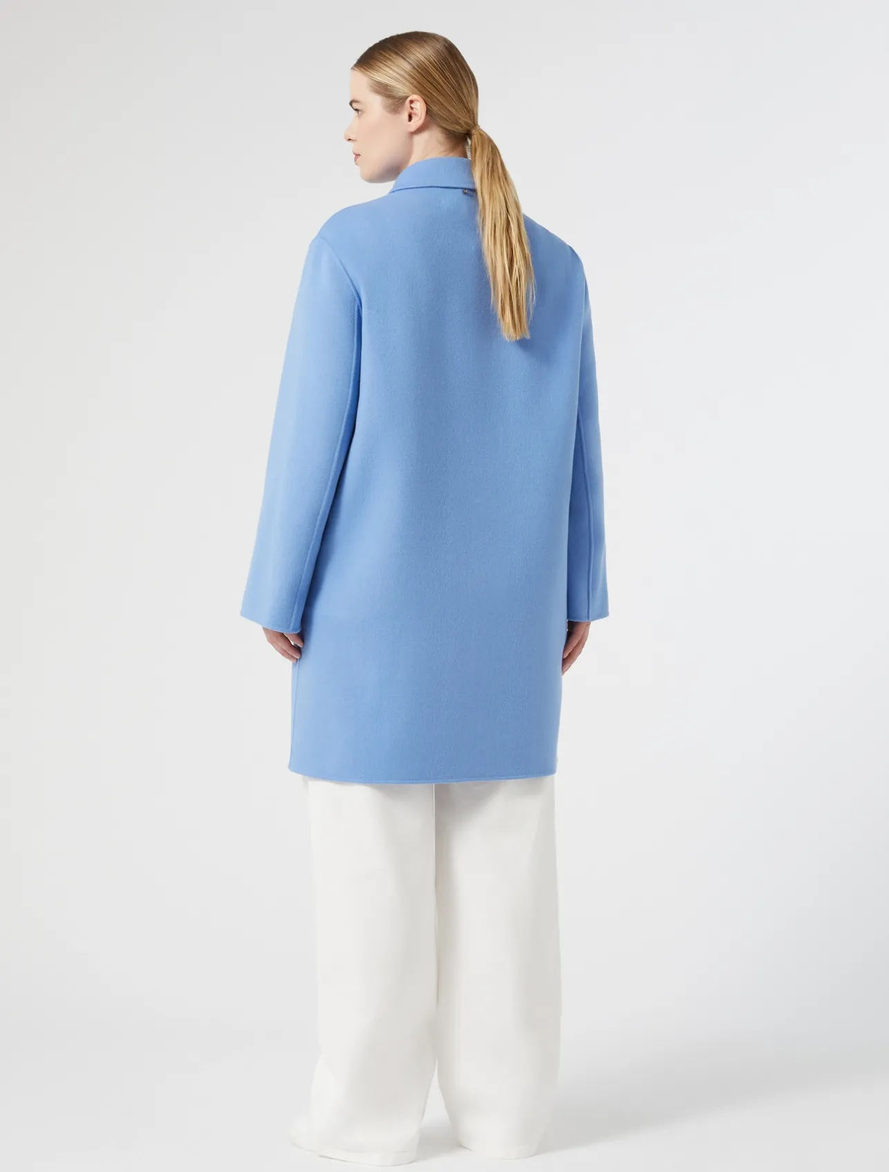 Outlet Marina Rinaldi Double-faced wool-blend coat LIGHTBLUE