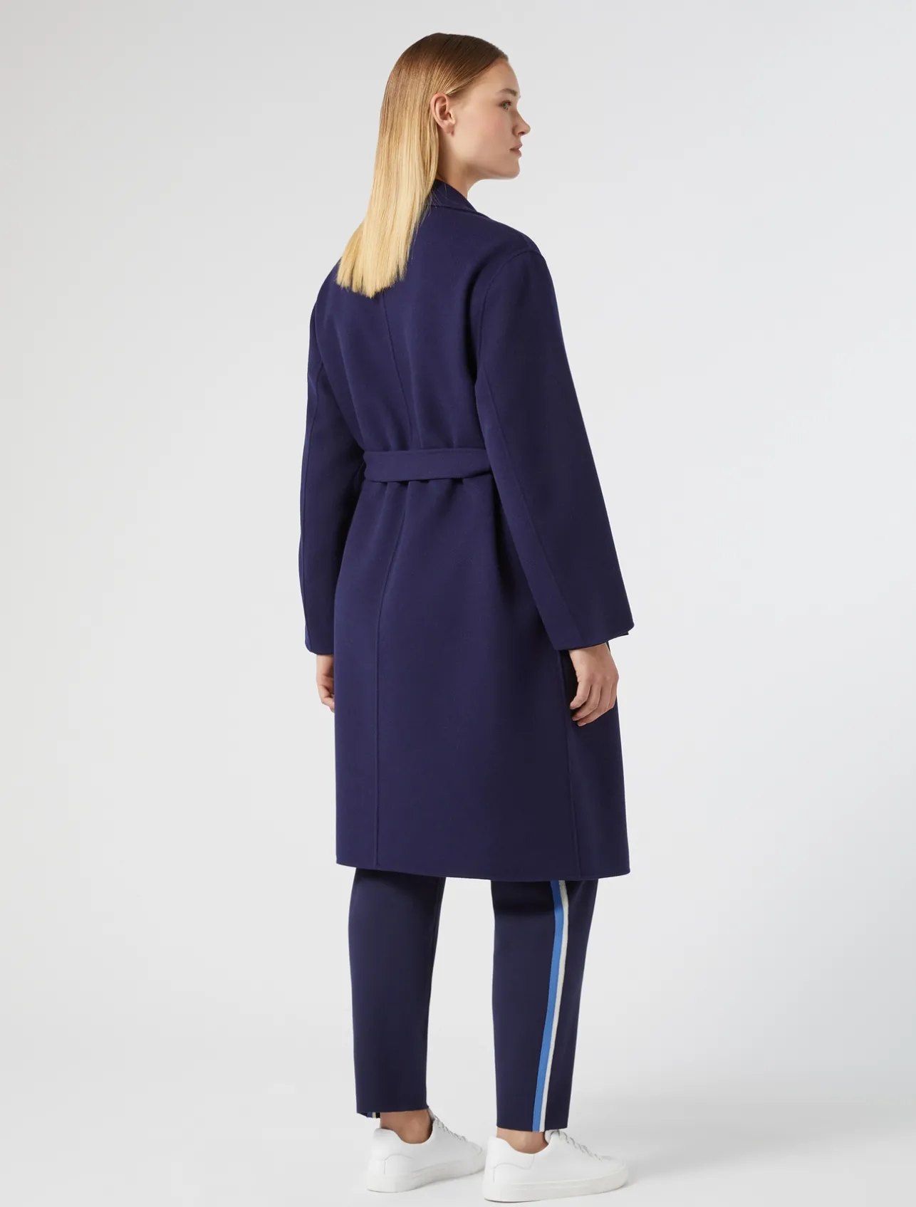 Best Marina Rinaldi Double-faced wool-blend coat NAVY