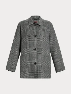 Outlet Marina Rinaldi Double-faced wool-blend coat BLACK