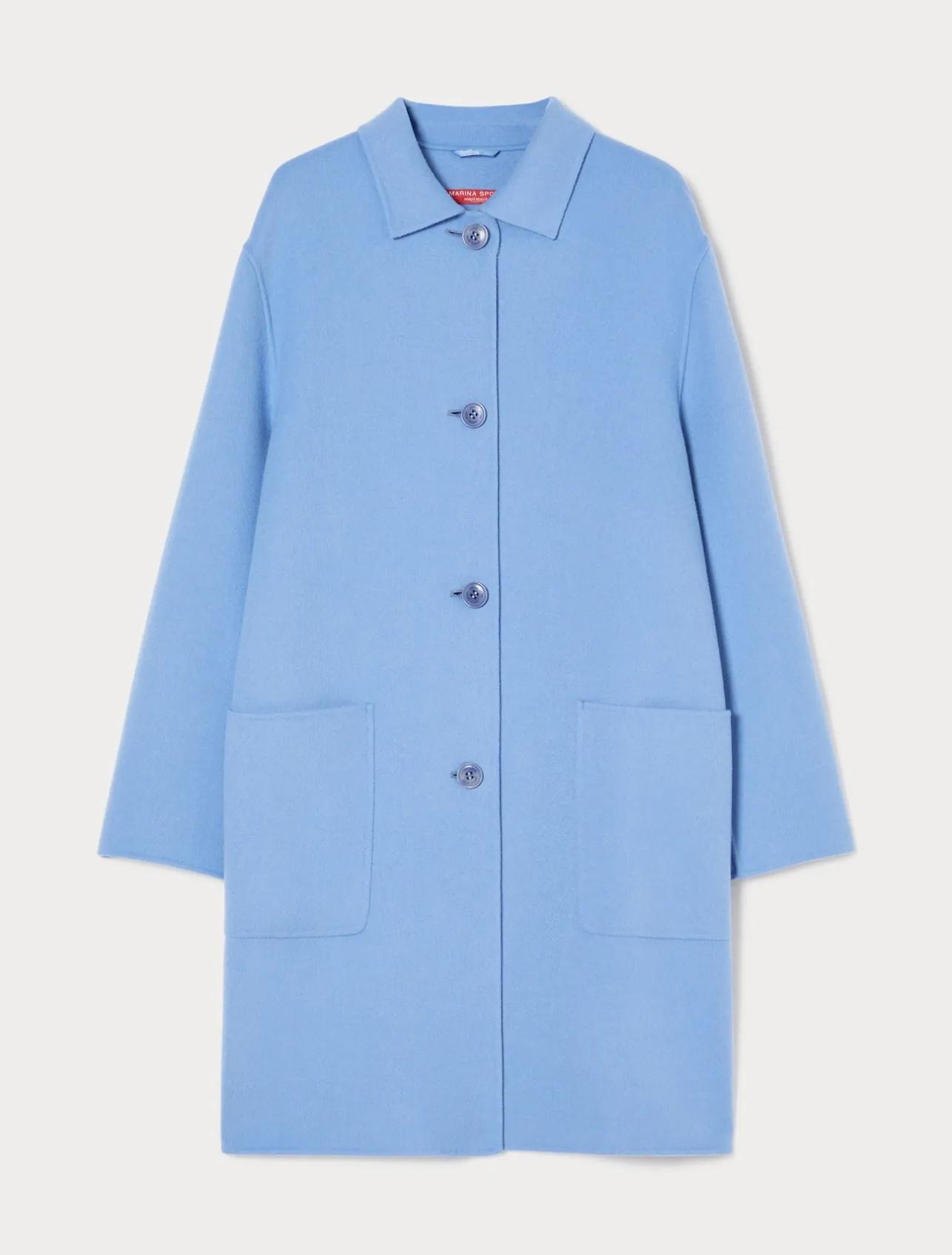Outlet Marina Rinaldi Double-faced wool-blend coat LIGHTBLUE