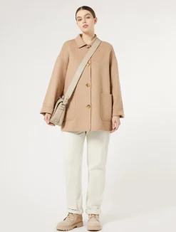 New Marina Rinaldi Double-faced wool-blend coat GOLD