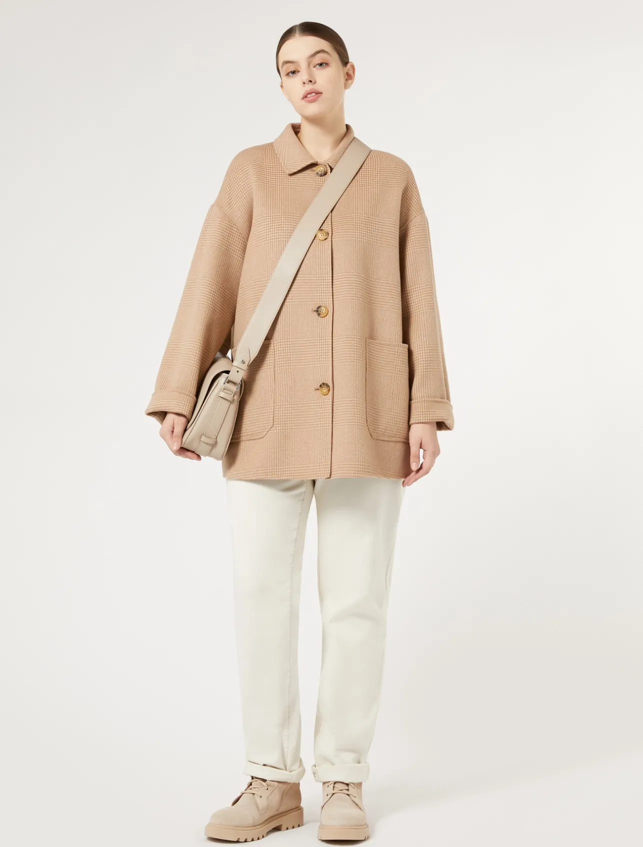New Marina Rinaldi Double-faced wool-blend coat GOLD