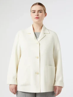 Hot Marina Rinaldi Double-faced wool-blend jacket IVORY