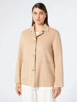 Outlet Marina Rinaldi Double-faced wool-blend jacket CAMEL