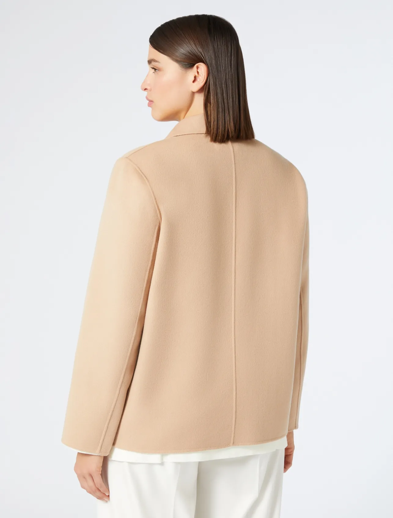 Outlet Marina Rinaldi Double-faced wool-blend jacket CAMEL
