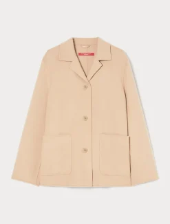 Outlet Marina Rinaldi Double-faced wool-blend jacket CAMEL