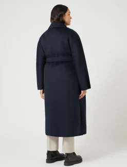 Fashion Marina Rinaldi Double-sided pure wool coat ULTRAMARINE