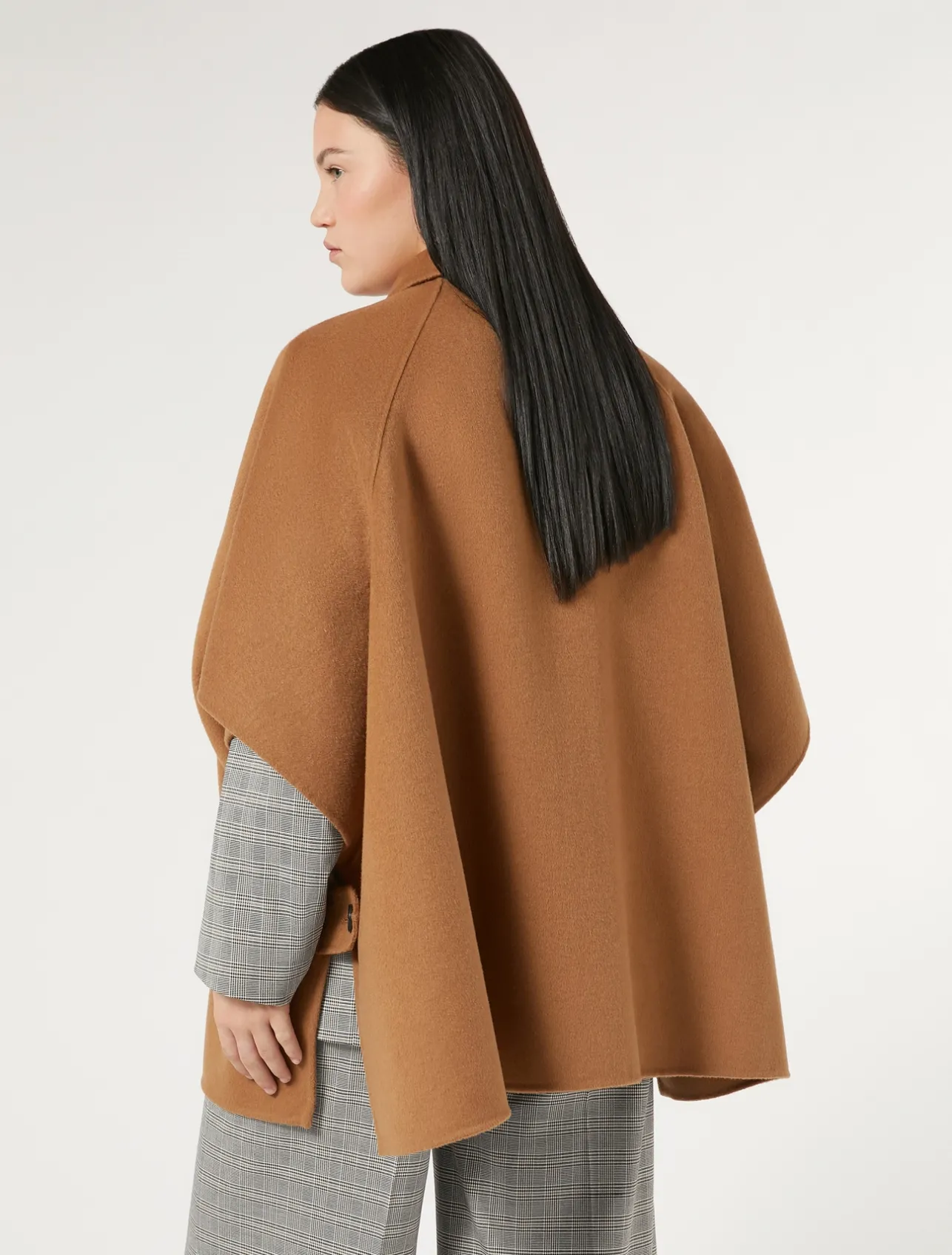 Online Marina Rinaldi Double-sided wool cape BISCUIT