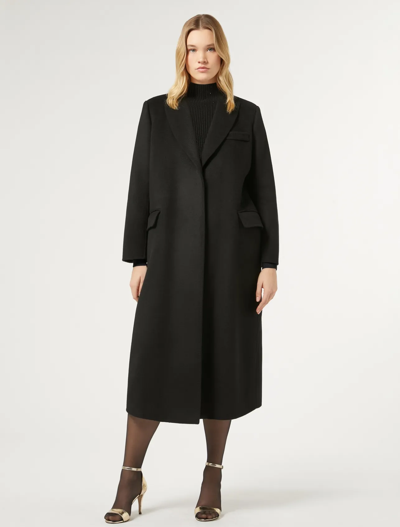 Clearance Marina Rinaldi Double-sided wool coat BLACK