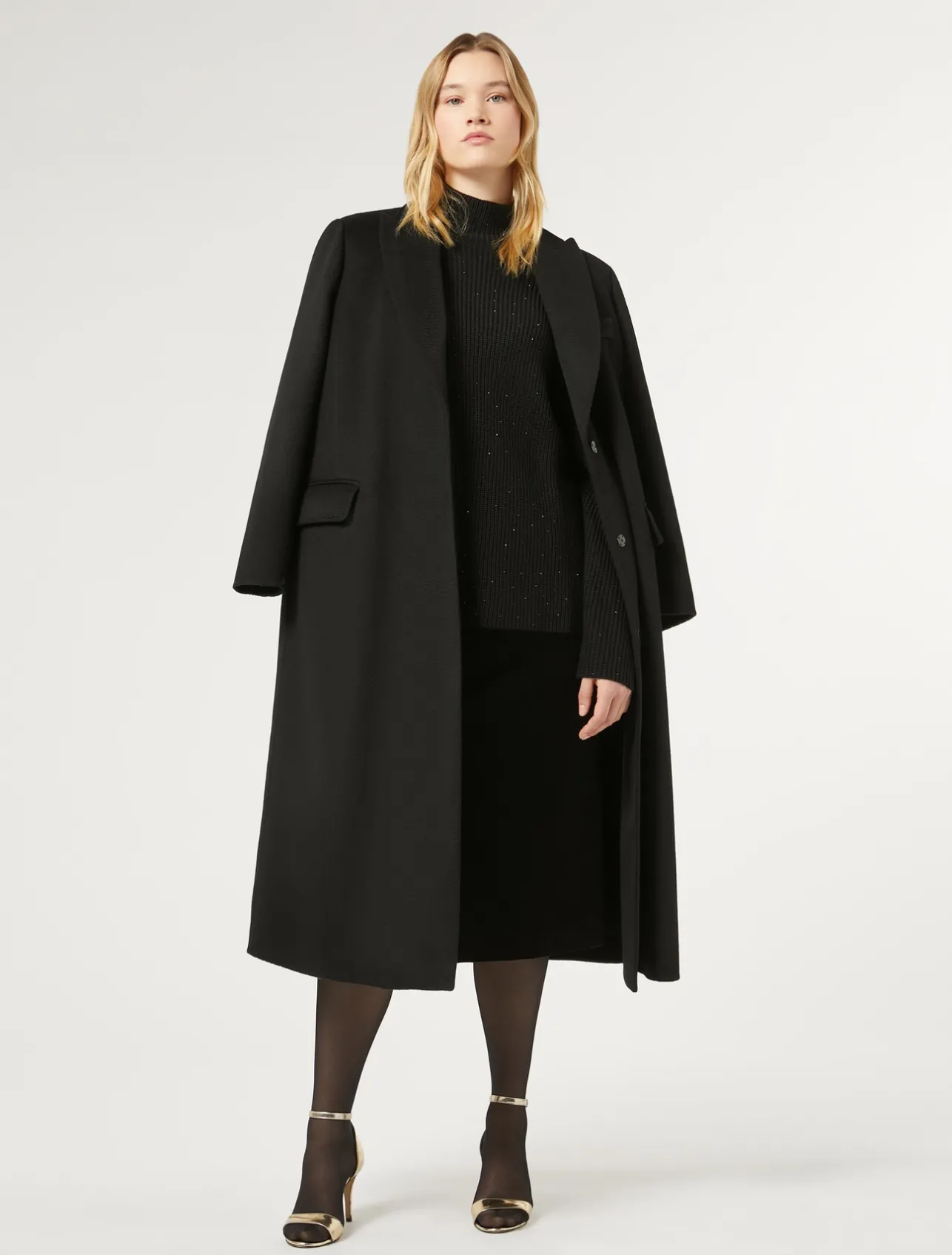 Clearance Marina Rinaldi Double-sided wool coat BLACK