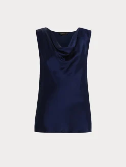 Sale Marina Rinaldi Draped satin top INK