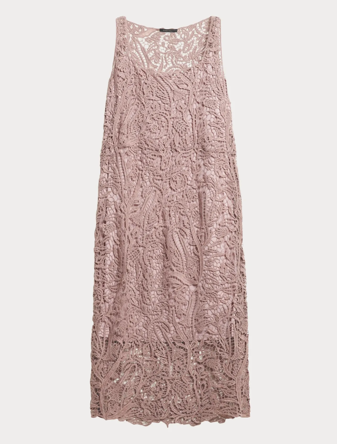 Sale Marina Rinaldi Dress with macramé embroidery POWDER