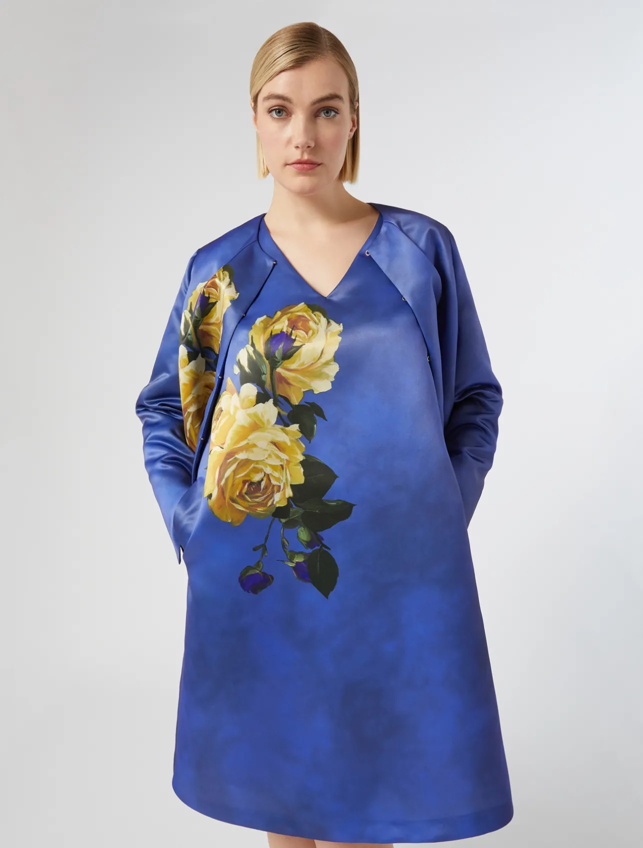 Discount Marina Rinaldi Duchess satin jacket AVIO