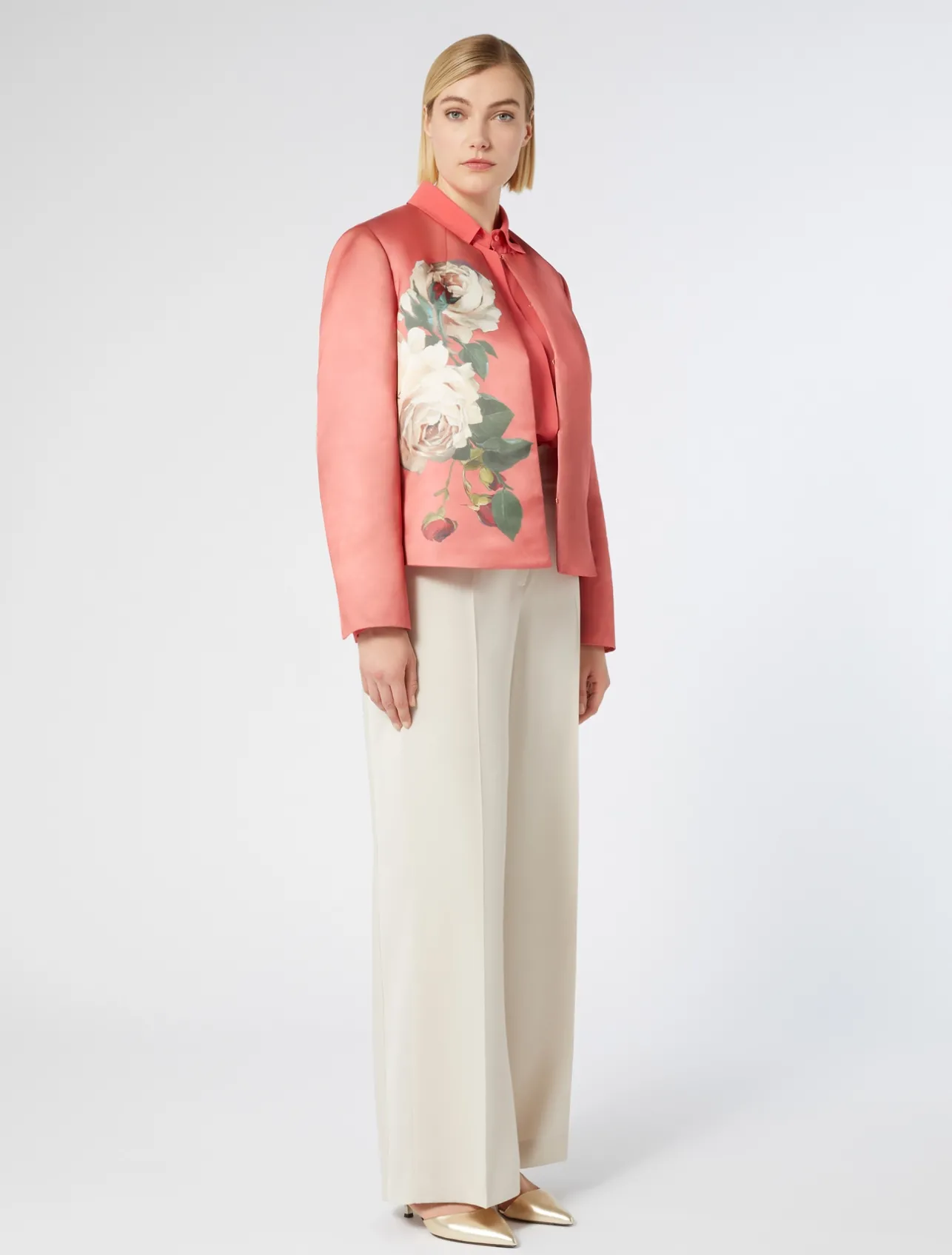 New Marina Rinaldi Duchess satin jacket CORAL