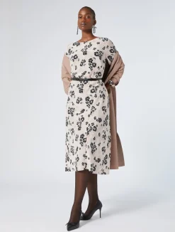Clearance Marina Rinaldi Duster coat in nappa leather and jersey BROWNNUDE