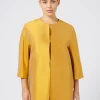 Outlet Marina Rinaldi Duster coat in silk shantung GOLD