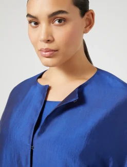 Sale Marina Rinaldi Duster coat in silk shantung PURPLE