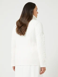 Outlet Marina Rinaldi Embroidered cotton jumper OPTICALWHITE