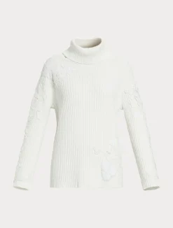 Outlet Marina Rinaldi Embroidered cotton jumper OPTICALWHITE
