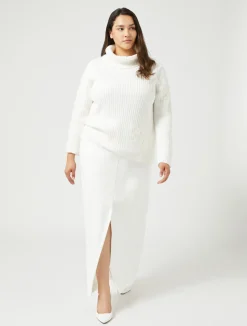 Outlet Marina Rinaldi Embroidered cotton jumper OPTICALWHITE
