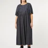 Hot Marina Rinaldi Embroidered denim dress NAVY